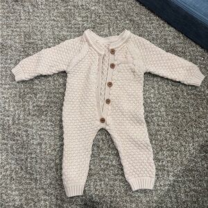Cozy Cream Knit Baby One Piece